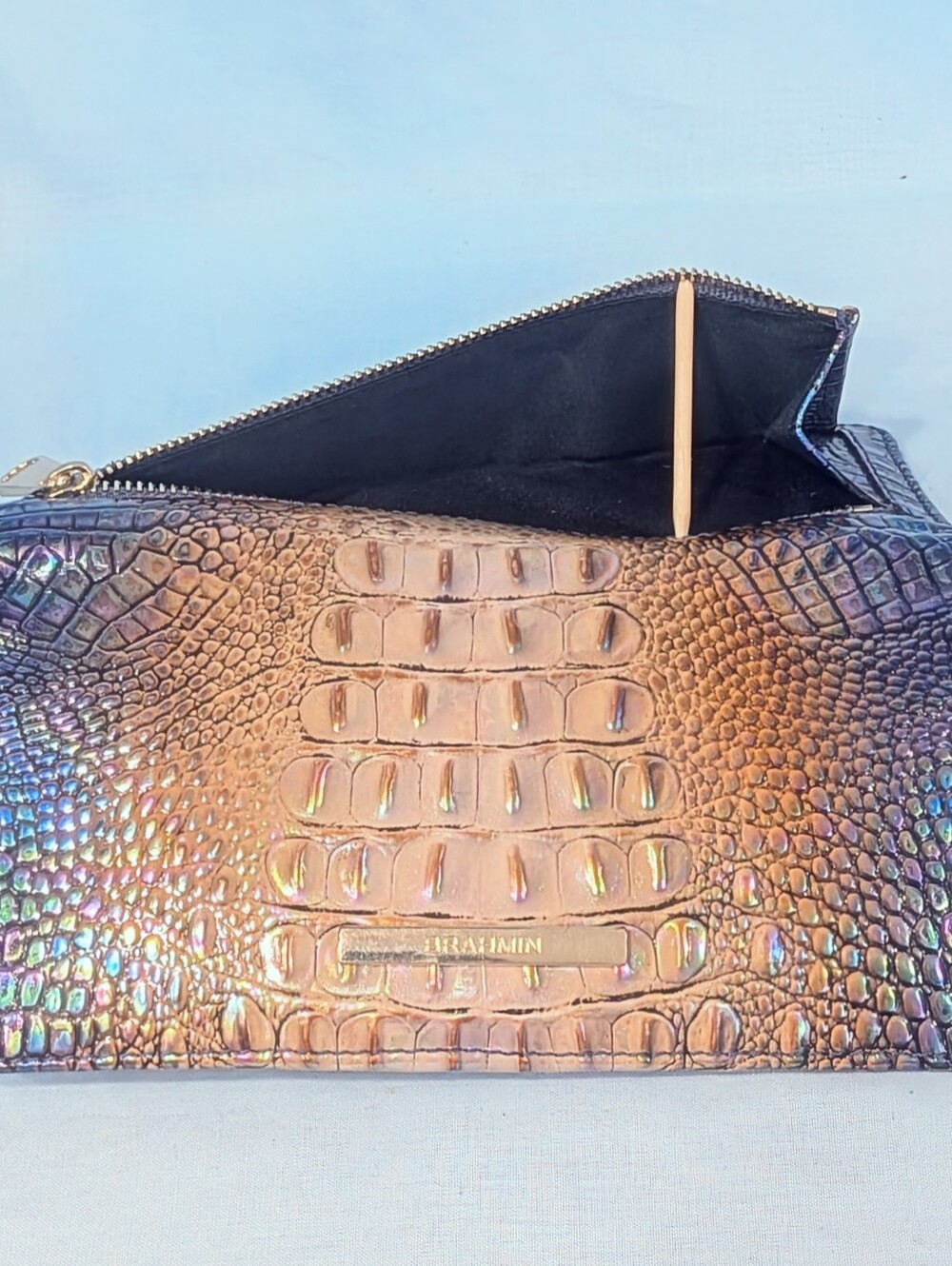 🔷 EUC Brahmin Ady Wallet in Bluestone Mini Melbourne - Picture 5 of 6